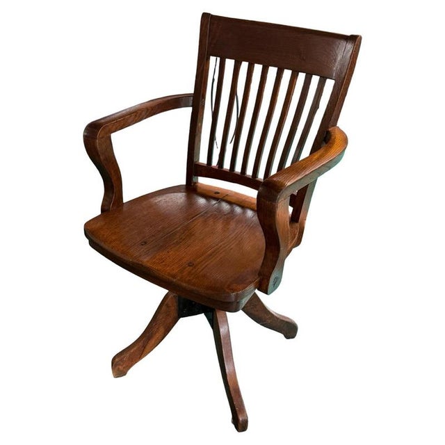Bentwood Captains Chair with Swiveling Base For Sale - Image 5 of 9