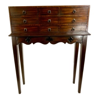 Vintage Traditional Hollywood Regency Maitland Smith 9-Drawer Slim Console Cabinet For Sale