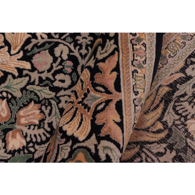 Textile Art Nouveau 1990's Pak-Persian Black/Gold Wool Rug - 8'1'' X 9'9'' For Sale - Image 7 of 9
