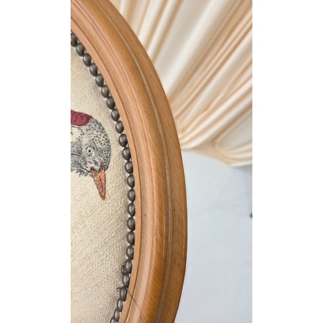1980s French Louis XVI Style Armchair With Upholstered Bird Tapestry Fabric For Sale - Image 11 of 15