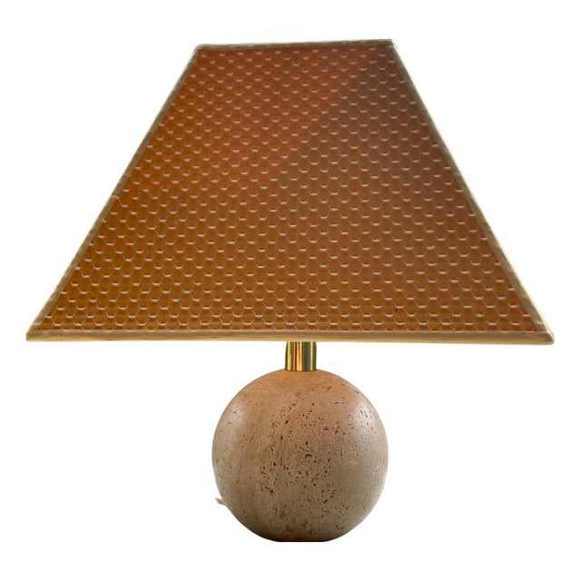 Mid-Century Travertine Lamp, 1980s For Sale