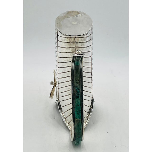 1980s Emilia Castillo Leaf-Form Silver Pitcher With Dragonfly Detail For Sale - Image 13 of 18