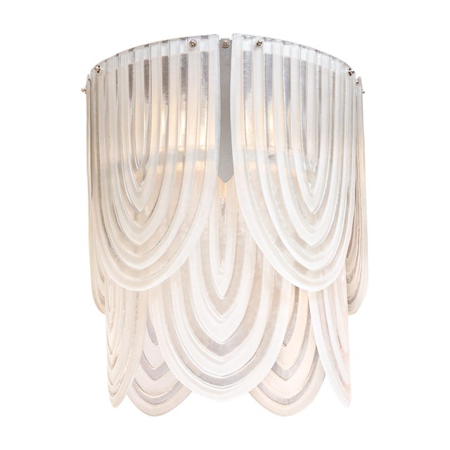 Art Deco Murano Glass Art Deco Chandelier For Sale - Image 3 of 9