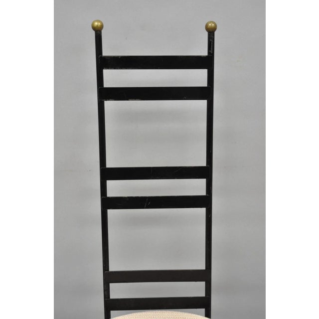 Mid 20th Century Vintage Arthur Umanoff Wrought Iron Ladder Back MCM Dining Chairs - Set of 4 For Sale - Image 5 of 18
