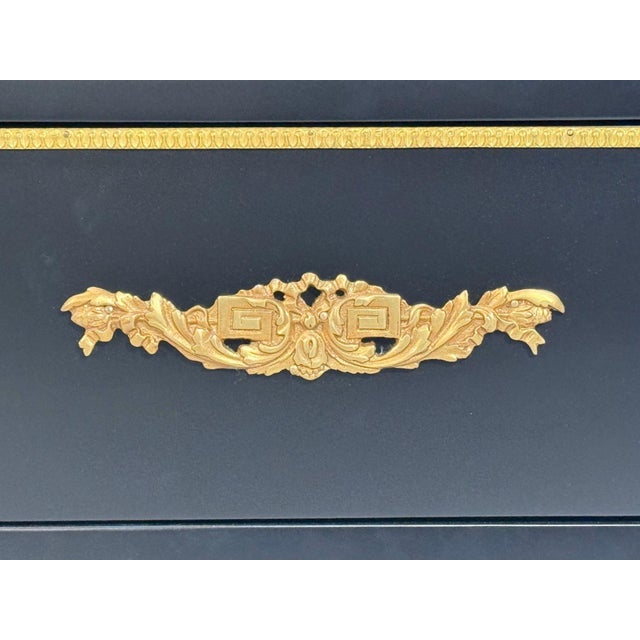 Louis Xvi, Hollywood Regency, Commodes, Ebonized, Bronze, Marble, 20th C. For Sale - Image 15 of 18