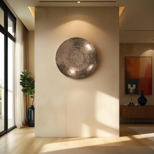 2020s Deep Bronze Aluminum Tray & Wall Art with Chisel Texture - Large For Sale - Image 5 of 9