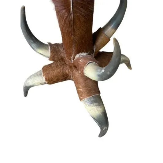 1940s 1940s Vintage Steer Horn and Hide Side Occasional Table For Sale - Image 5 of 6