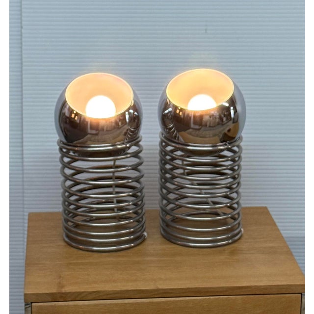 Ingo Maurer Mid 20th Century Style After Ingo Maurer Spring Mid Century Modern Tables Lamps - a Pair For Sale - Image 4 of 12