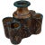 Antique handcrafted and glazed Moroccan ceramic inkwell with candleholder. Exhibits an intricate hand-painted Moorish...