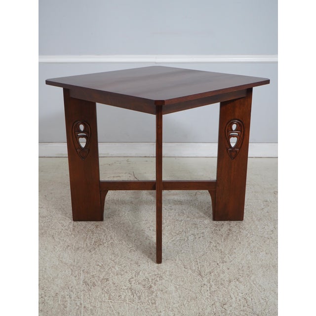 Age: Approx. 15 Years Old Details: #32 Finish Highlands Collection Arts & Crafts Style Tall Pub Height Table Fine Carved...