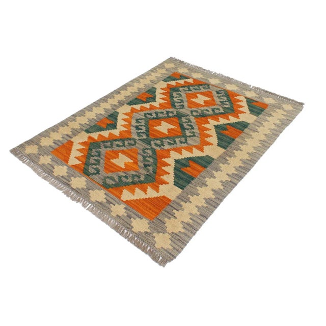 1990s Tribal Kilim Rust Purple Wool Rug - 2'2" X 3'0" For Sale - Image 4 of 7