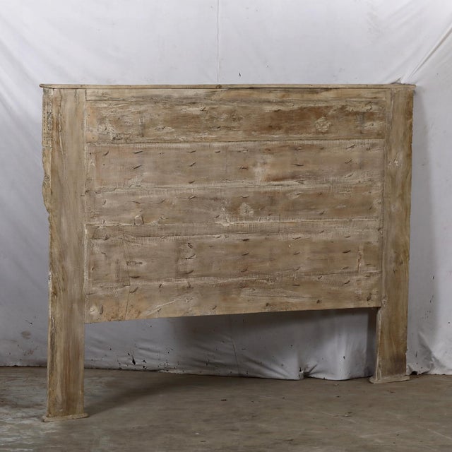 King Headboard Constructed From an Antique Indian Carved Teakwood Door and Pillars For Sale In Santa Fe - Image 6 of 6