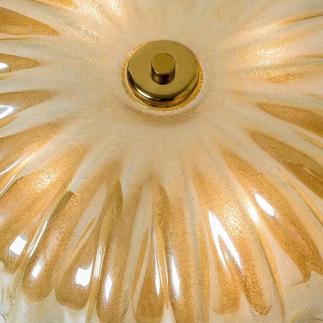 Amber Murano Glass Flush Mount in the style of Barovier & Toso, 1970s For Sale - Image 17 of 18