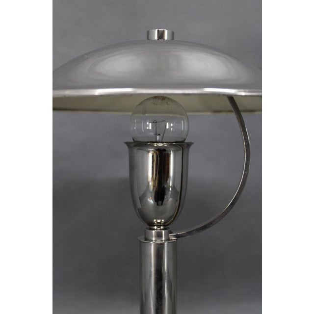 Art Deco Nickel Table Lamp, Czech, 1930s For Sale - Image 4 of 12