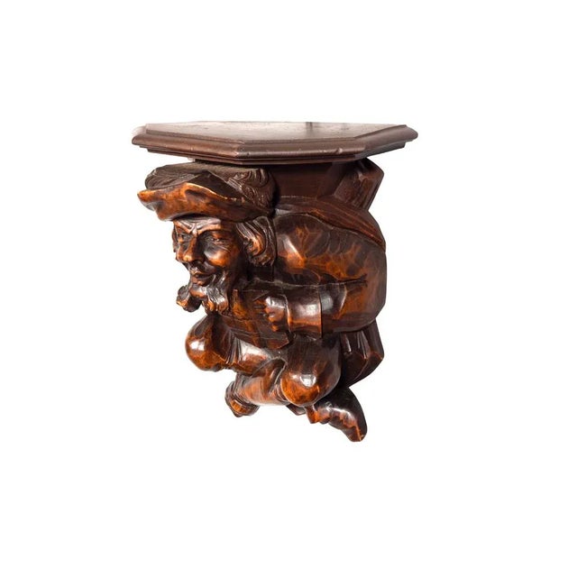 Victorian Victorian Walnut Figural Wall Bracket For Sale - Image 3 of 8