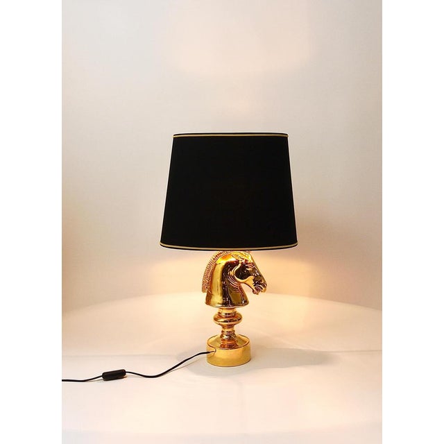 Hollywood Regency Gilt Horse Table Lamp, Italy, 1970s For Sale - Image 13 of 18