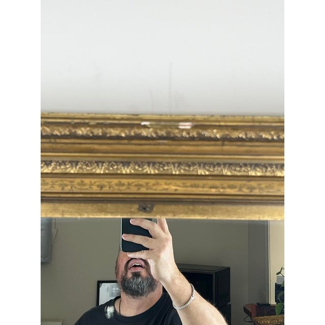 Gold Fine Antique 19th Century Gilt Wood Mirror 39 X 34 For Sale - Image 8 of 9