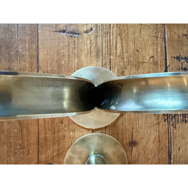 Ivar Ålenius Björk Mid-Century Lily Brass Candlesticks, Ystad-Metall For Sale - Image 4 of 9