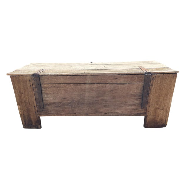 Antique Rustic Chest in Oak, 1600 For Sale - Image 4 of 6