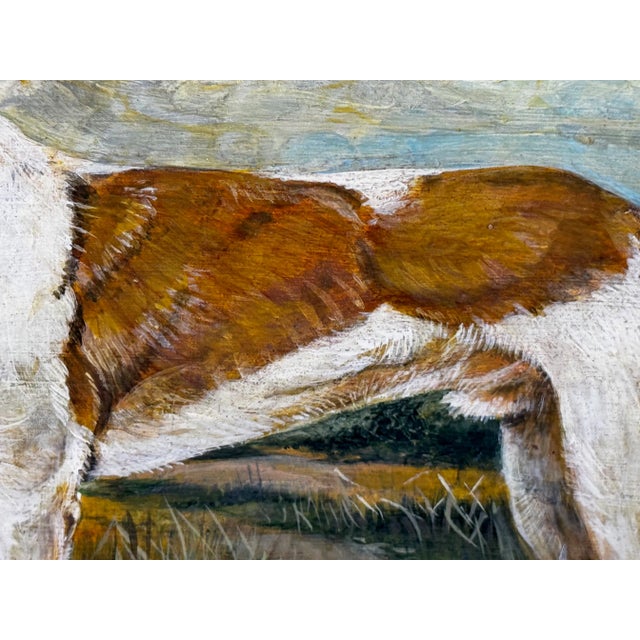 Brown Edwardian British Lurcher Oil Portrait Signed J. Warnes, Circa 1910 For Sale - Image 8 of 12