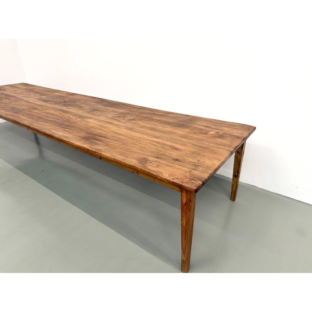 Large Farmhouse Table in Chestnut, 1950s For Sale - Image 4 of 18