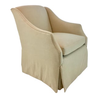 Transitional Pearson 641 Skirted Warm Beige Club Chair For Sale