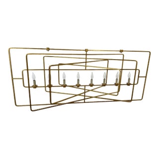 Currey & Company Metro Gold Rectangular Chandelier For Sale