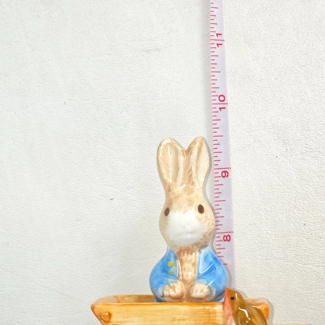 Ceramic Vintage Beatrix Potter Teleflora Peter Rabbit Easter Egg Cookie Candy Jar For Sale - Image 7 of 10