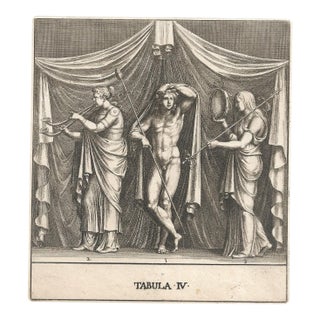 Antique Italian Male Nude Mythological Engraving For Sale