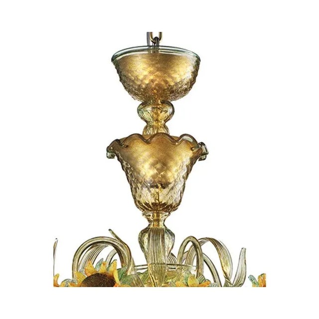 Glass Venetian Sunflowers Murano Glass Chandelier by Simoeng For Sale - Image 7 of 13