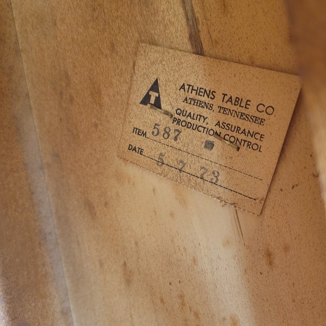 Pair 1970s American Solid Cherry Drop-Leaf Tables by Athens Table Co. For Sale - Image 9 of 10