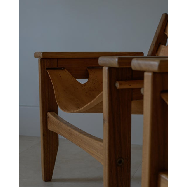 1973 Attributed to Sergio Rodrigues Kilin Armchairs in Freijo Wood & Leather by Oca, Brazil For Sale - Image 9 of 12