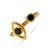Early 21st Century Spiritual Eye Black Onyx Stone & Gold Dainty Stackable Ring, Size 4 For Sale - Image 5 of 6