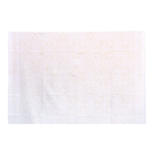 Hibiscus Star Cotton Applique Bedcover For Sale