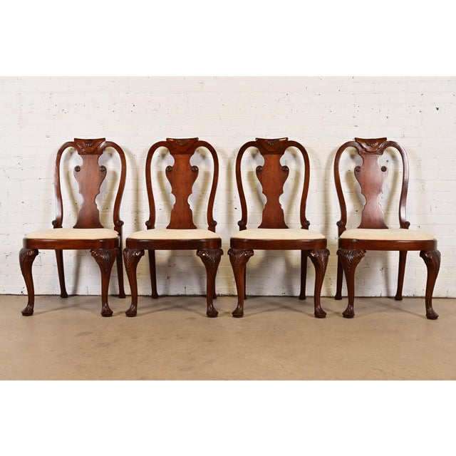 Baker Furniture Georgian Carved Mahogany Dining Chairs, Set of Four For Sale - Image 12 of 12
