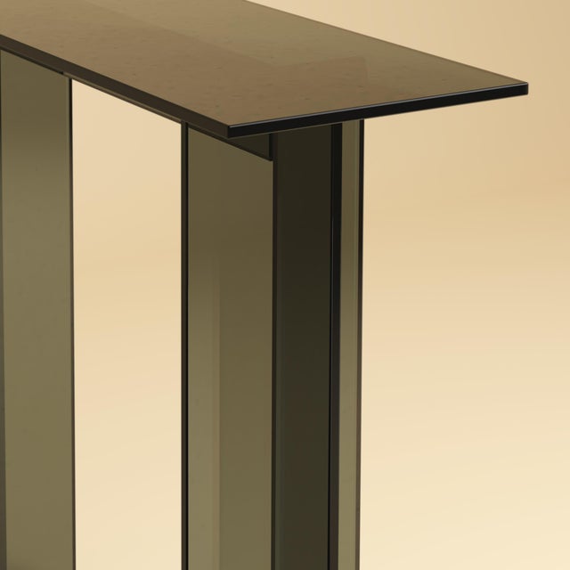 Contemporary Smoked Glass Console Table by Lebanto For Sale - Image 3 of 5
