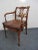 Brown Regency Style Carved Walnut Arm Chair For Sale - Image 8 of 8