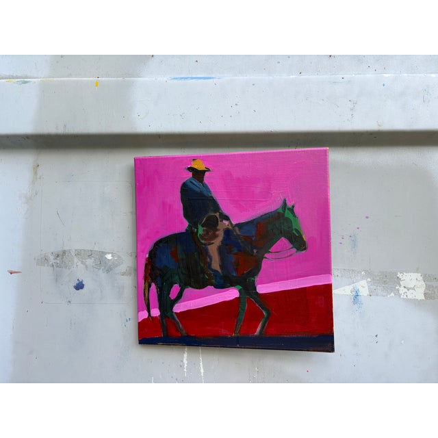 Figurative That Ole Pink Stripe Cowpoke Acrylic Painting by Joseph Christy For Sale - Image 3 of 7