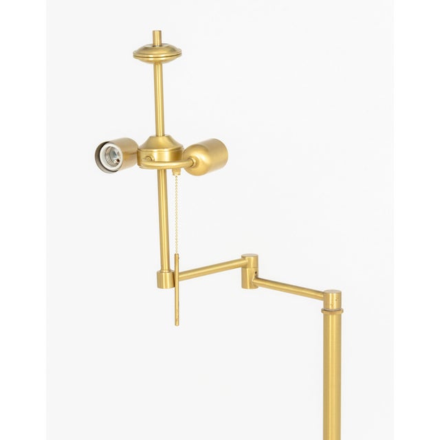 Metal Holtkoetter Leuchten Brass Swing-Arm Floor Lamps, Pair For Sale - Image 7 of 9