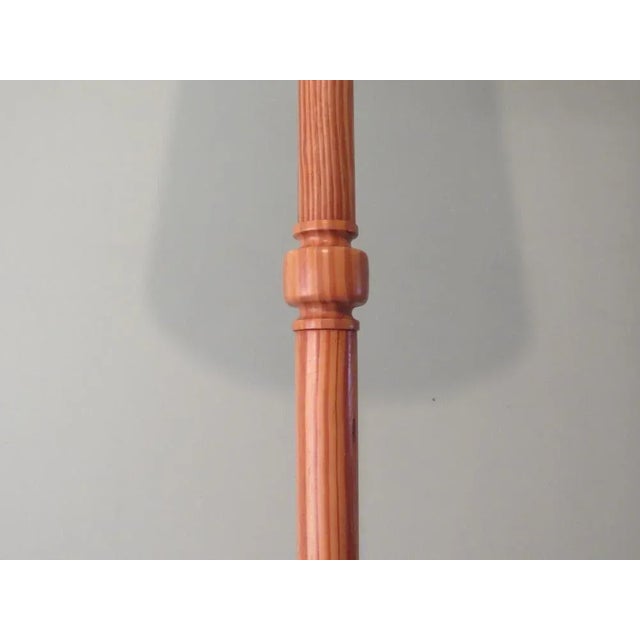 Wood Vintage Scandinavian Pine Floor Lamp with Bespoke Lampshade, 1960s For Sale - Image 7 of 9