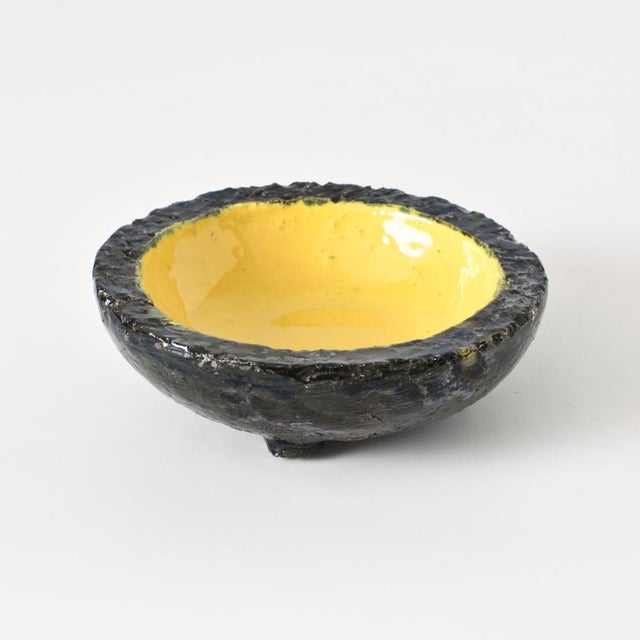 Hand-Crafted Yellow and Black Bowl from Studio Berlemont, 1960s For Sale - Image 9 of 9