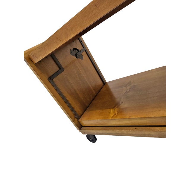 1950s Expandable Bar Cart Attributed to John Keal for Brown Saltman, Maple For Sale - Image 13 of 17