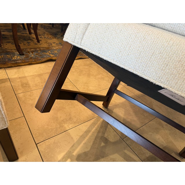 Pair of Baker Furniture Morse Wingback Arm Chair For Sale - Image 9 of 13