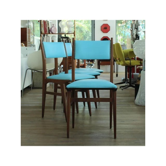 Blue Skai Chairs, 1960, Set of 4 For Sale - Image 4 of 16