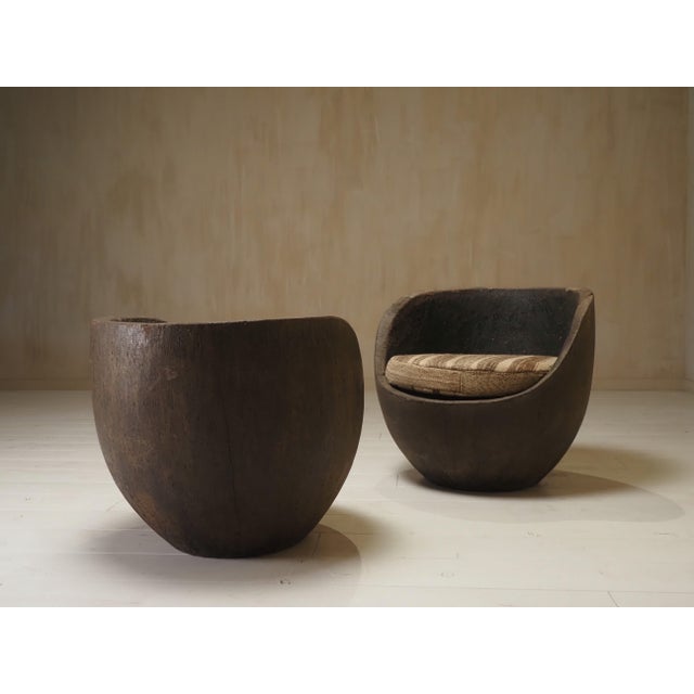 Mid-Century Hand-Carved Lounge Chairs, 1950, Set of 2 For Sale - Image 11 of 13