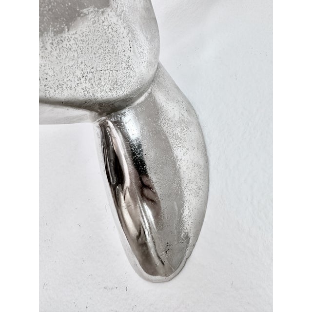 Large Modernist Cast Polished Metal Deer Antler Head Wall Sculpture For Sale - Image 11 of 15