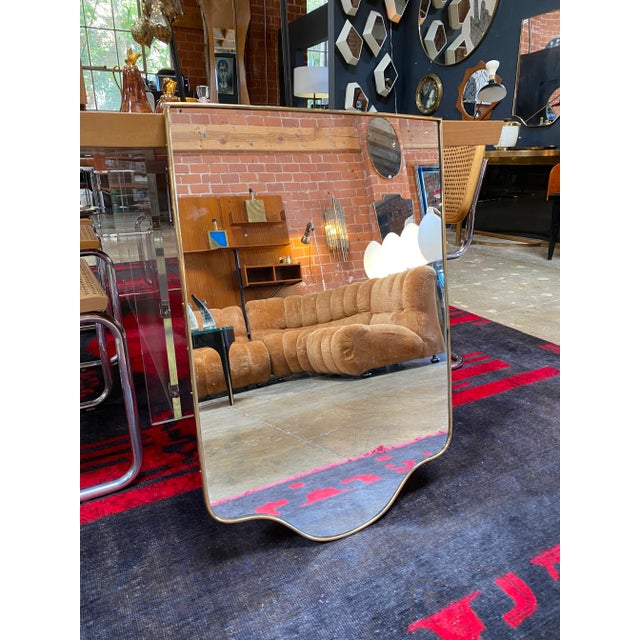 Metal 1960s Vintage Italian Wall Mirror For Sale - Image 7 of 8
