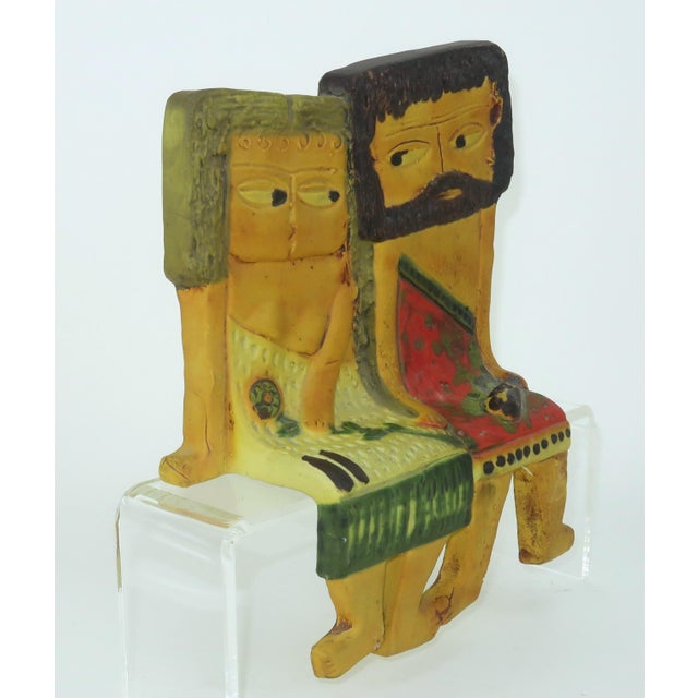 Marcello Fantoni for Raymor Caveman Couple Italian Art Pottery Shelf Sitter, 1960's For Sale - Image 11 of 16