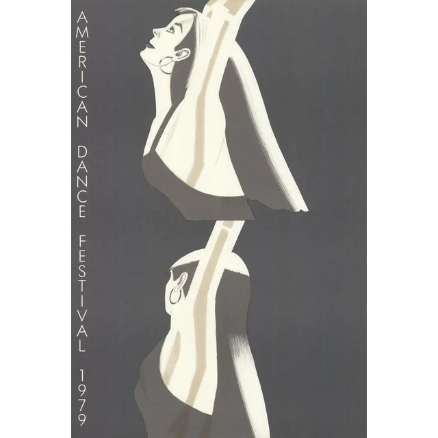 American 1979 Alex Katz 'William Dunas Dance, Pamela-American Dance Festival' Pop Art Black & White,Gray USA Lithograph For Sale - Image 3 of 3
