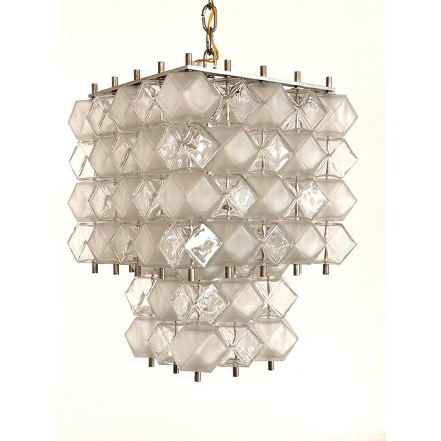 Mid-Century Modern Italian Murano Glass Geometric Pendant by Interlux, 1960s For Sale - Image 4 of 17